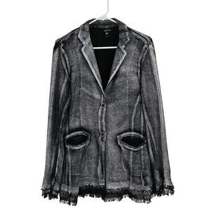 Avant Toi Distressed Knit Blazer Jacket Linen Blend Italy Womens Size M